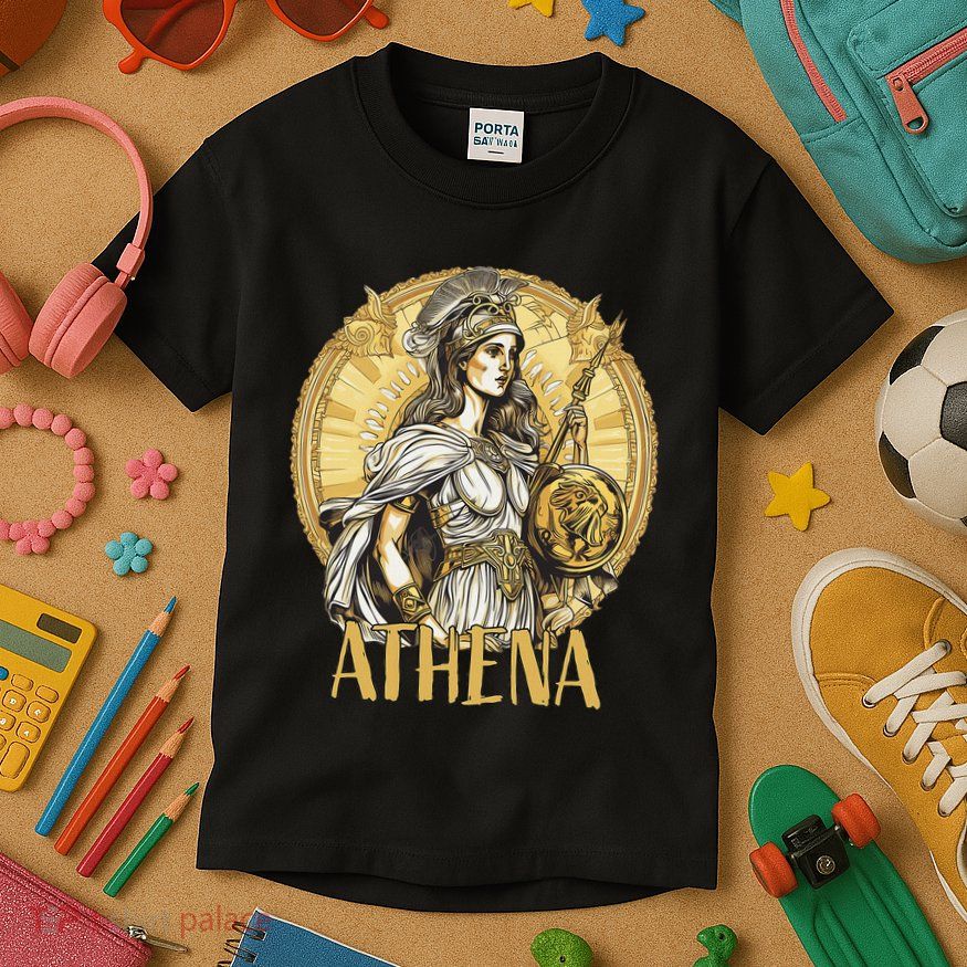 Greek Mythology Athena The Goddess Of Wisdom And War Kids T-Shirt