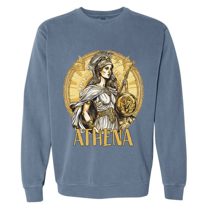 Greek Mythology Athena The Goddess Of Wisdom And War Garment-Dyed Sweatshirt