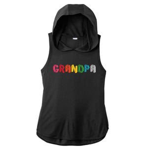 Grandpa Master Builder Building Bricks Blocks Family Set Ladies PosiCharge Tri-Blend Wicking Draft Hoodie Tank