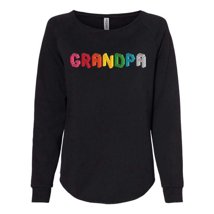 Grandpa Master Builder Building Bricks Blocks Family Set Womens California Wash Sweatshirt