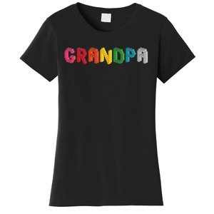 Grandpa Master Builder Building Bricks Blocks Family Set Women's T-Shirt