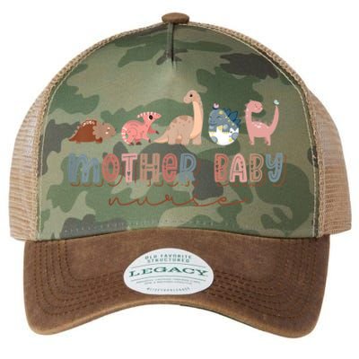 Groovy Mother Baby Nurse Postpartum Nursing Cute Dinosaur Legacy Tie Dye Trucker Hat