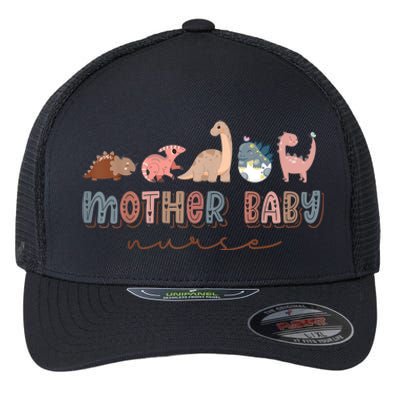 Groovy Mother Baby Nurse Postpartum Nursing Cute Dinosaur Flexfit Unipanel Trucker Cap