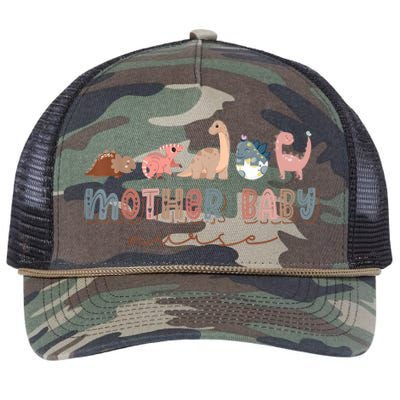 Groovy Mother Baby Nurse Postpartum Nursing Cute Dinosaur Retro Rope Trucker Hat Cap