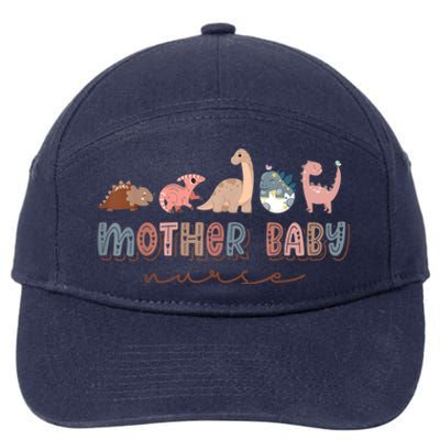 Groovy Mother Baby Nurse Postpartum Nursing Cute Dinosaur 7-Panel Snapback Hat