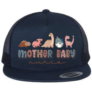 Groovy Mother Baby Nurse Postpartum Nursing Cute Dinosaur Flat Bill Trucker Hat