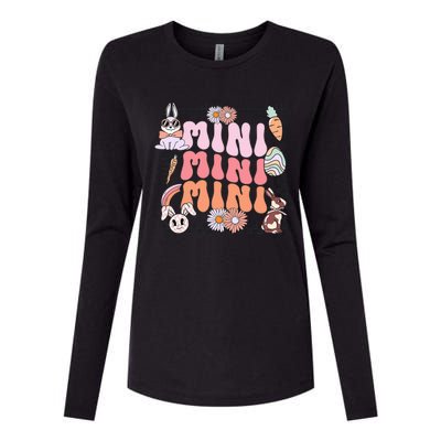 Groovy Mini Bunny Happy Easter Day Spring Vibes Cute Womens Cotton Relaxed Long Sleeve T-Shirt