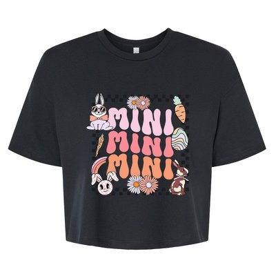 Groovy Mini Bunny Happy Easter Day Spring Vibes Cute Bella+Canvas Jersey Crop Tee