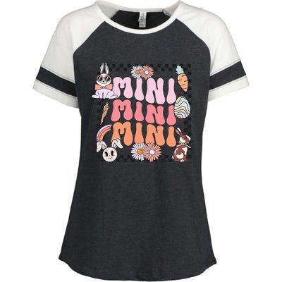 Groovy Mini Bunny Happy Easter Day Spring Vibes Cute Enza Ladies Jersey Colorblock Tee