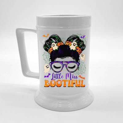 Groovy Messy Bun Bootiful Halloween Boo Ghost Gift Beer Stein