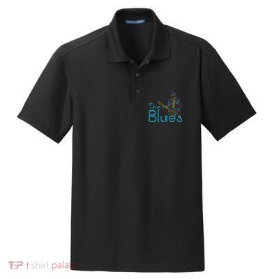 Guitarist Musician Blues Guitar Vintage Blues Music Lover Dry Zone Grid Polo