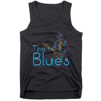 Guitarist Musician Blues Guitar Vintage Blues Music Lover Tank Top