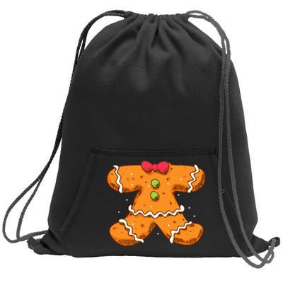 Gingerbread Man Body Costume Christmas Xmas Art Sweatshirt Cinch Pack Bag