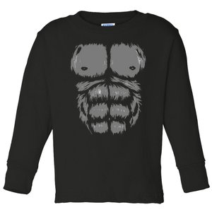 Gorilla Monkey Belly Chest Costume Funny Halloween Party Toddler Long Sleeve Shirt