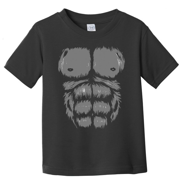 Gorilla Monkey Belly Chest Costume Funny Halloween Party Toddler T-Shirt