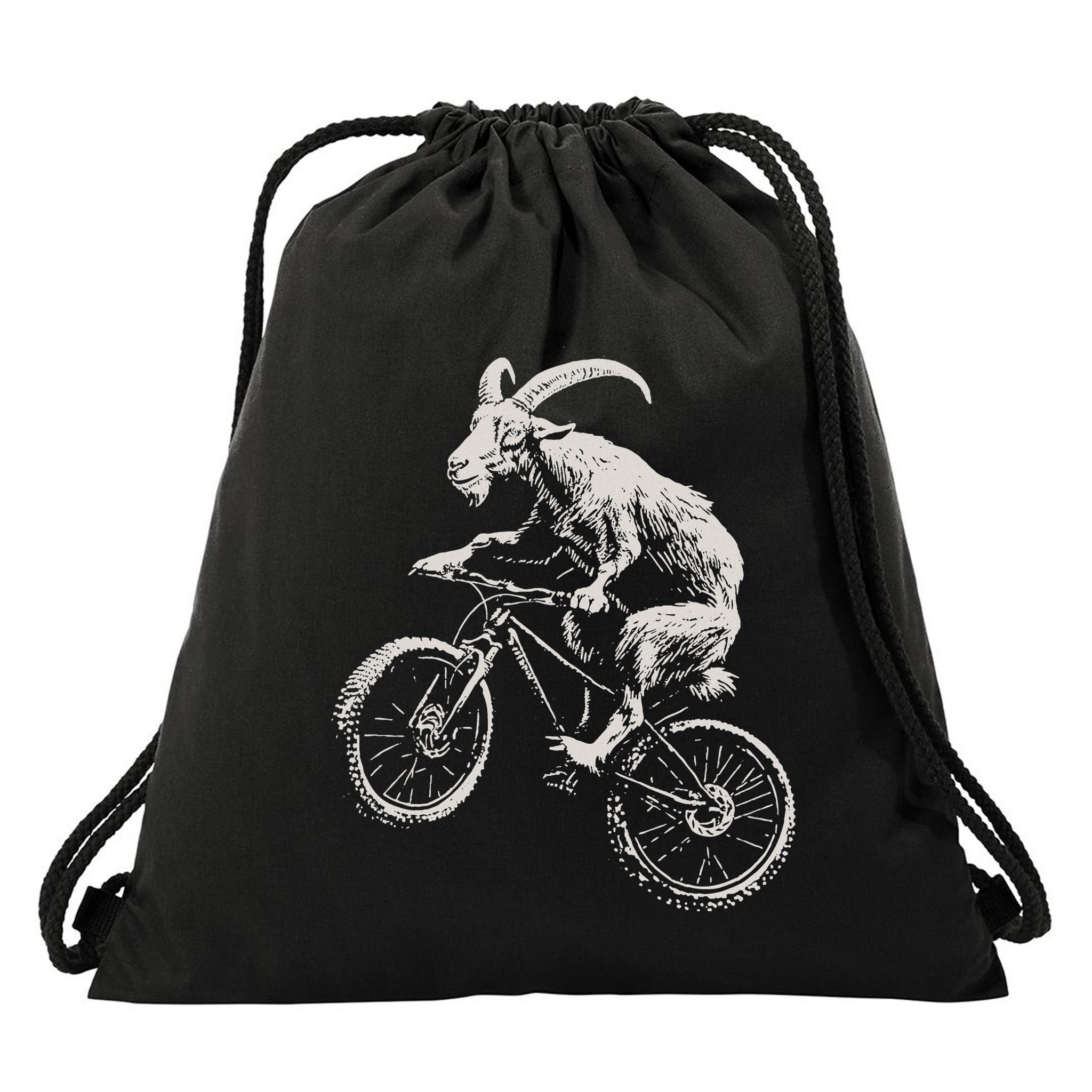 Goat Mountain Bike Funny Cycling Mtb Cyclist Biker Drawstring Bag