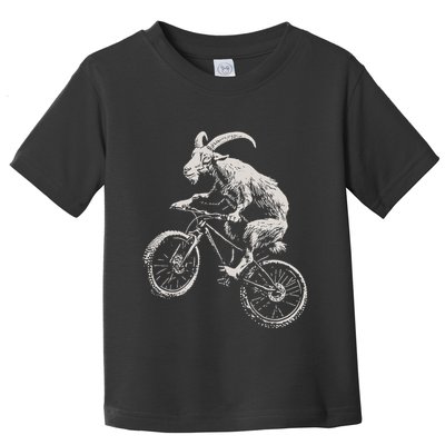 Goat Mountain Bike Funny Cycling Mtb Cyclist Biker Toddler T-Shirt
