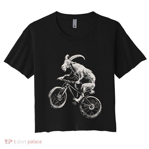 Goat Mountain Bike Funny Cycling Mtb Cyclist Biker Crop Top