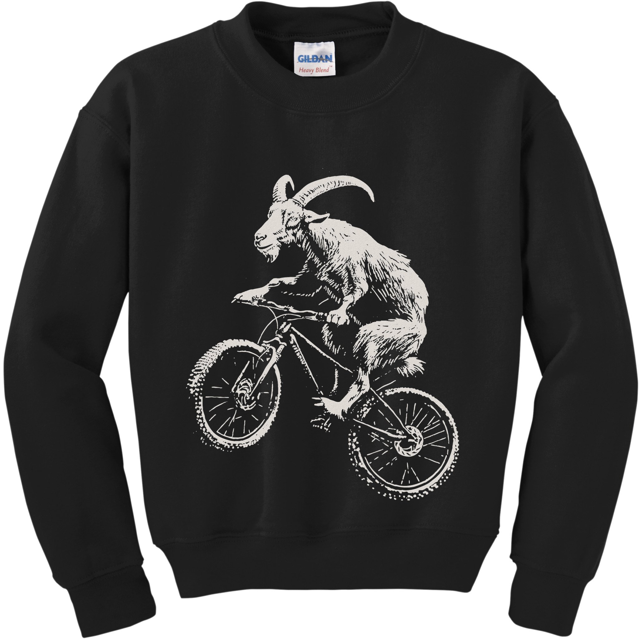 Goat Mountain Bike Funny Cycling Mtb Cyclist Biker Kids Sweatshirt