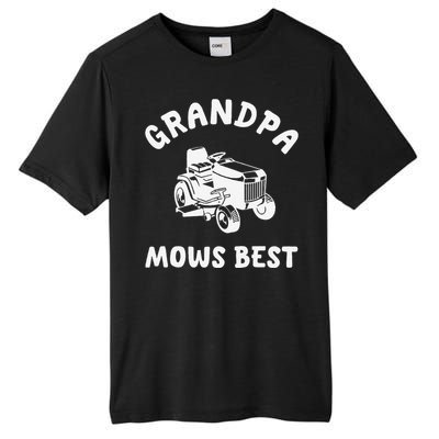 Grandpa Mows Best Lawn Mowing Mower Gardening Landscaping Tall Fusion ChromaSoft Performance T-Shirt