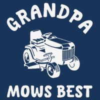 Grandpa Mows Best Lawn Mowing Mower Gardening Landscaping Cooling Performance Crew T-Shirt