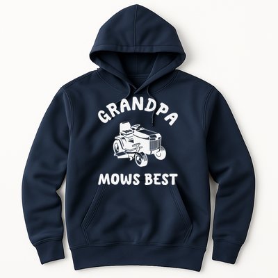 Grandpa Mows Best Lawn Mowing Mower Gardening Landscaping Hoodie