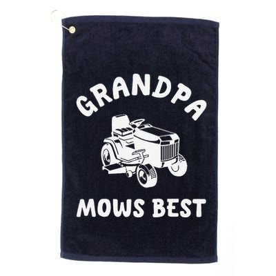 Grandpa Mows Best Lawn Mowing Mower Gardening Landscaping Golf Towel