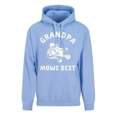 Grandpa Mows Best Lawn Mowing Mower Gardening Landscaping Unisex Surf Hoodie