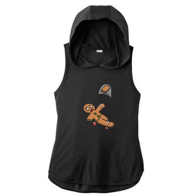 Gingerbread Man Bouldering Ladies PosiCharge Tri-Blend Wicking Draft Hoodie Tank