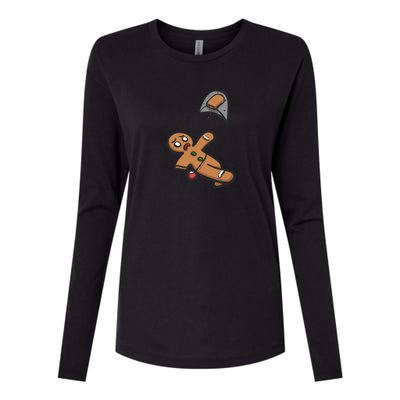 Gingerbread Man Bouldering Womens Cotton Relaxed Long Sleeve T-Shirt