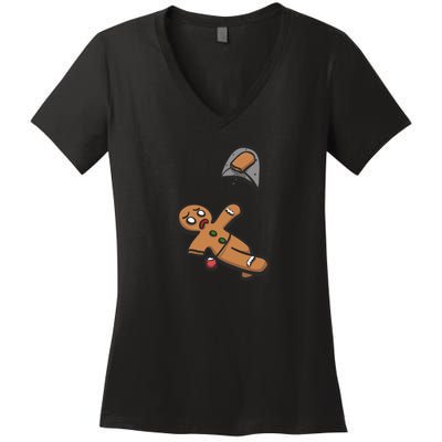 Gingerbread Man Bouldering Women's V-Neck T-Shirt