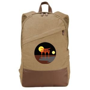 Gay Male Bear Pride Japanese Torii Gate Asian Lgbtq Cotton Canvas Backpack