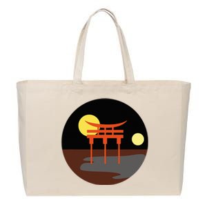 Gay Male Bear Pride Japanese Torii Gate Asian Lgbtq Cotton Canvas Jumbo Tote