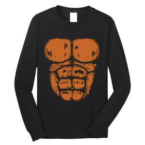 Gorilla Monkey Belly Chest Costume Diy Halloween Long Sleeve Shirt