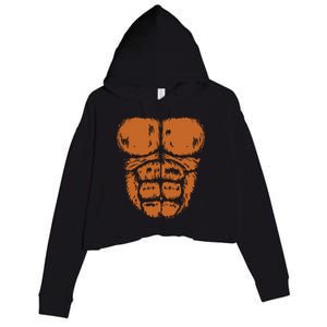 Gorilla Monkey Belly Chest Costume Diy Halloween Crop Fleece Hoodie