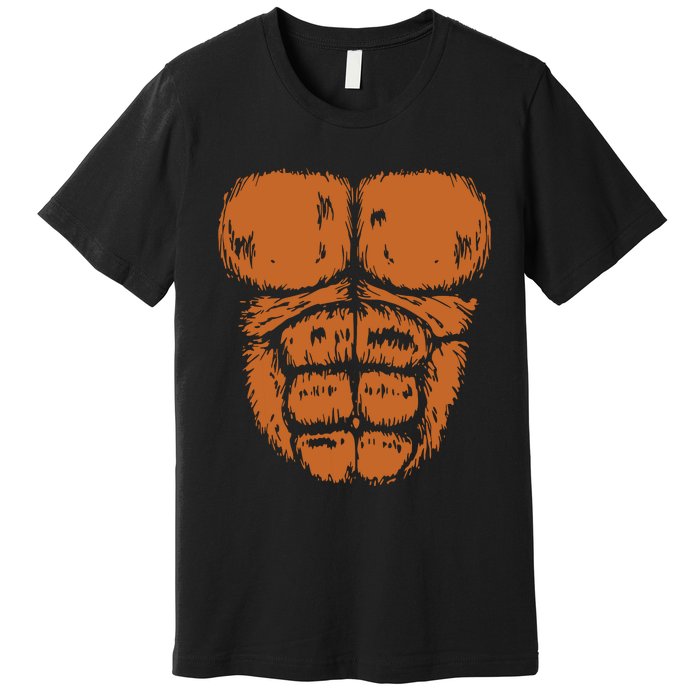 Gorilla Monkey Belly Chest Costume Diy Halloween Premium T-Shirt