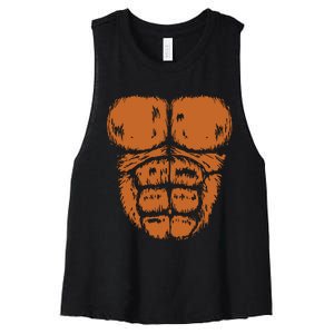 Gorilla Monkey Belly Chest Costume Diy Halloween Women's Racerback Cropped Tank