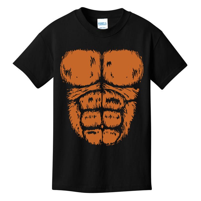 Gorilla Monkey Belly Chest Costume Diy Halloween Kids T-Shirt