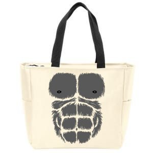 Gorilla Monkey Belly Chest Costume Diy Halloween Zip Tote Bag