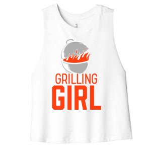 Grilling Meat Bbq Barbecue Grill Meaningful Gift Women's Racerback Cropped Tank