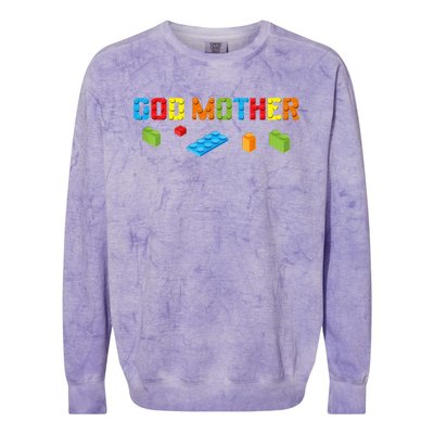 Godmother Master Builder Building Brick Block Family Parents Gift Colorblast Crewneck Sweatshirt