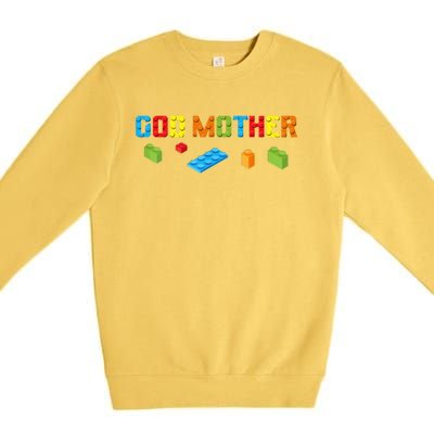 Godmother Master Builder Building Brick Block Family Parents Gift Premium Crewneck Sweatshirt