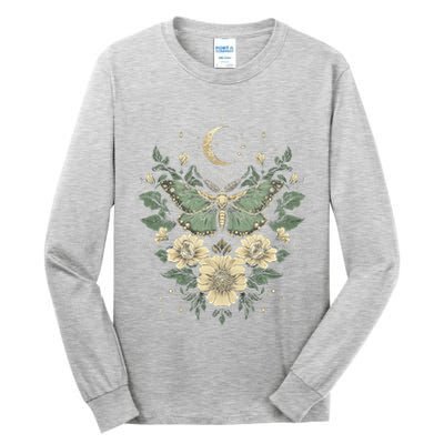 Goblincore Moth Butterfly Moon Phases Cottagecore Art Tall Long Sleeve T-Shirt