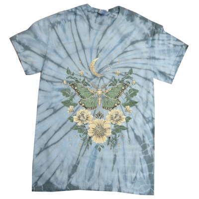 Goblincore Moth Butterfly Moon Phases Cottagecore Art Tie-Dye T-Shirt