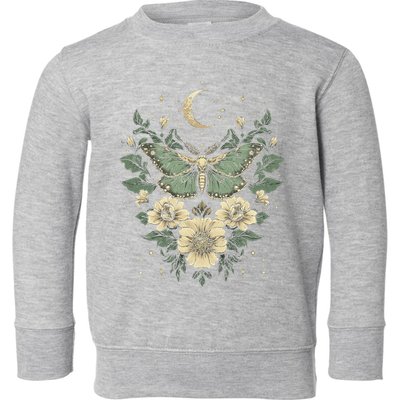 Goblincore Moth Butterfly Moon Phases Cottagecore Art Toddler Sweatshirt