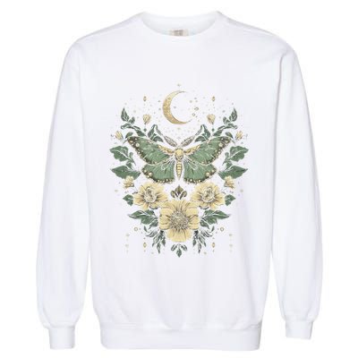 Goblincore Moth Butterfly Moon Phases Cottagecore Art Garment-Dyed Sweatshirt