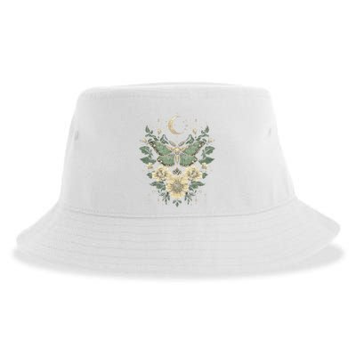 Goblincore Moth Butterfly Moon Phases Cottagecore Art Sustainable Bucket Hat