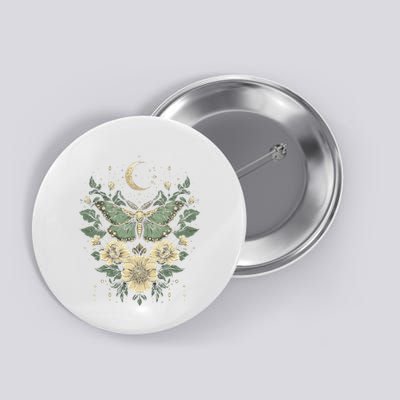 Goblincore Moth Butterfly Moon Phases Cottagecore Art Button