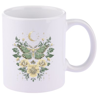 Goblincore Moth Butterfly Moon Phases Cottagecore Art 11oz C Handle Ceramic Mug