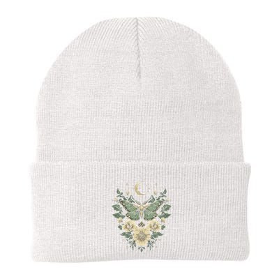 Goblincore Moth Butterfly Moon Phases Cottagecore Art Beanie